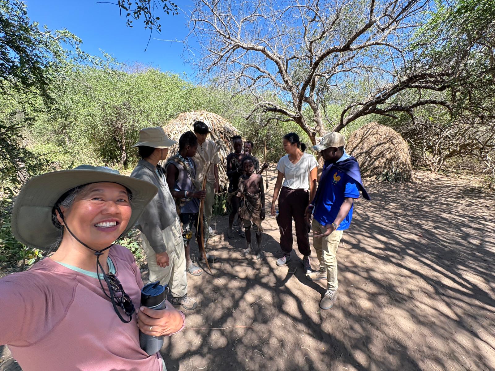 Walking out with Hadzabe hunters at dawn 🏹