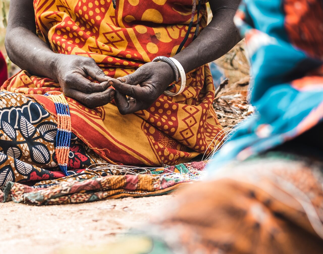 Datoga hands beading and forging jewellery at Lake Eyasi